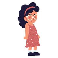 little girl with eyeglasses vector