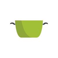 green pot cutlery cooking utensil icon design vector