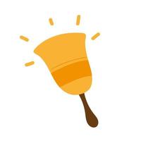 golden bell with wood handle icon isolated design vector
