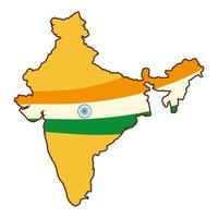 mapa y bandera de la India vector