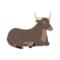 ox lies on the floor icon design on white background vector