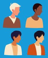 set of diverse men vector