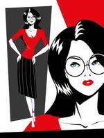 glamour woman in glasses vector