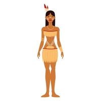 beautiful indigenous woman vector