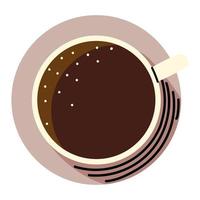 top view coffee cup vector