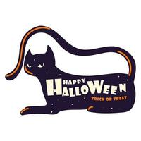 cat with happy halloween vector
