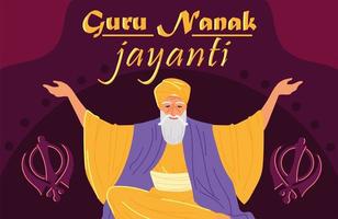 guru nanak jayanti tarjetas de felicitación vector