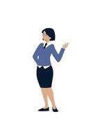 businesswoman character female standing white background vector