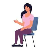 woman sitting on chair vector