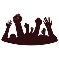 raised hands in protest vector