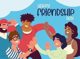 people celebrating friendship vector