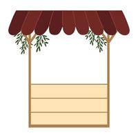 wooden stand flowers vector