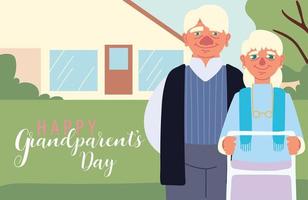 happy grandparents day card vector