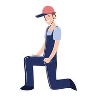 worker with overalls vector