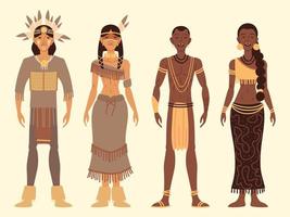 indigenous native people vector