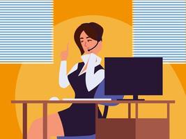 office female worker assistant vector