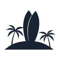 surfboard and palms vector