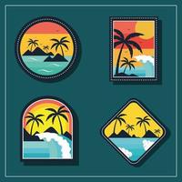 four surf sport patches vector