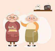 old grandmothers characters vector