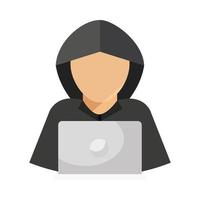 hacker using laptop vector