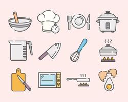 Cooking symbol collection vector