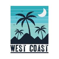 surf patch with palms vector