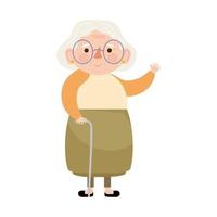 grandmother with cane vector