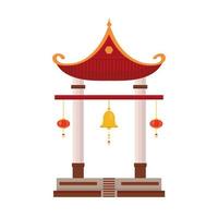 chinese gate with bell vector