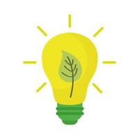 leaf and light bulb vector