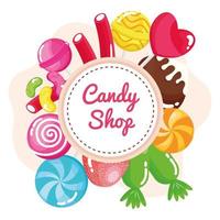 candies circular frame vector