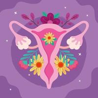 vagina with flowers decoration vector