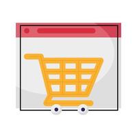shopping cart on website vector
