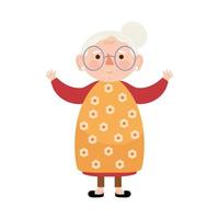 personaje de abuela feliz vector