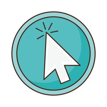 cursor arrow in button vector