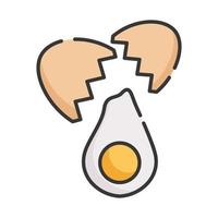 Isolated broken egg vector