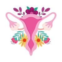 vagina con flores moradas vector