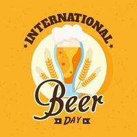 Beer day card vector