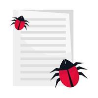 document and bugs vector