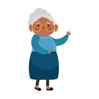 personaje de abuela afro vector