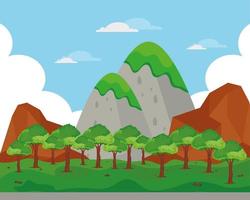 forest and mountains vector