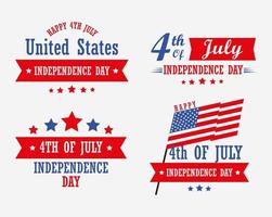 Independence day banners icon collection vector