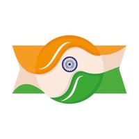 botón de la bandera india vector
