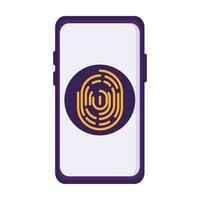 fingerprint in smartphone vector