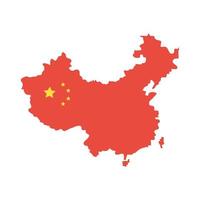 china flag in map vector