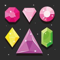 set of beautiful gems vector