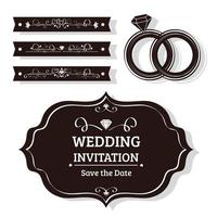 conjunto de banners de boda vector