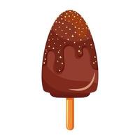 chocolate ice cream in stick vector