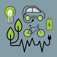 five green energy icons vector