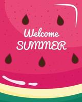 welcome summer lettering vector