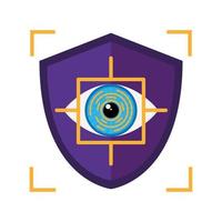eye biometric verification shield vector